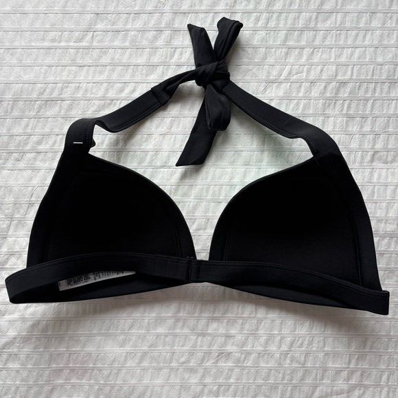 NWOT PINK Victoria's Secret Push Up Halter Bikini Top in Black, XXL - Picture 4 of 13